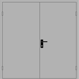 Двустворчатая дверь окрашенная нитроэмалью серого цвета