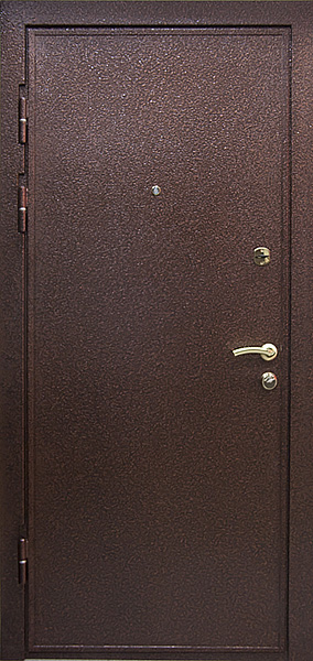 Распространенный цвет для дверей с напылением используемых на улице, цвет "медный антик"