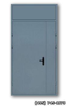 Тамбурная металлическая дверь с верхней фрамугой эконом класса
