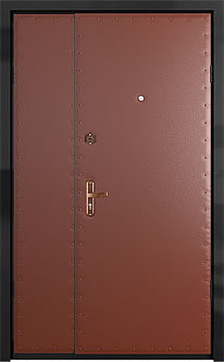 Металлическая дверь в тамбур на несколько квартир в эконом варианте.
